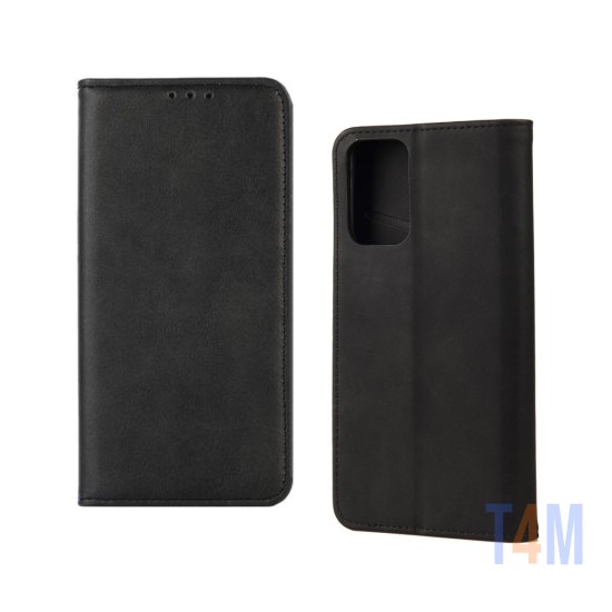 Capa Flip de Couro com Bolso Interno para Xiaomi Redmi Note 12 Preto